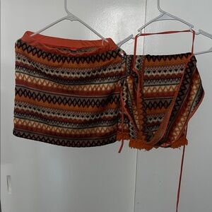 Tribal Print Skirt and Top Set